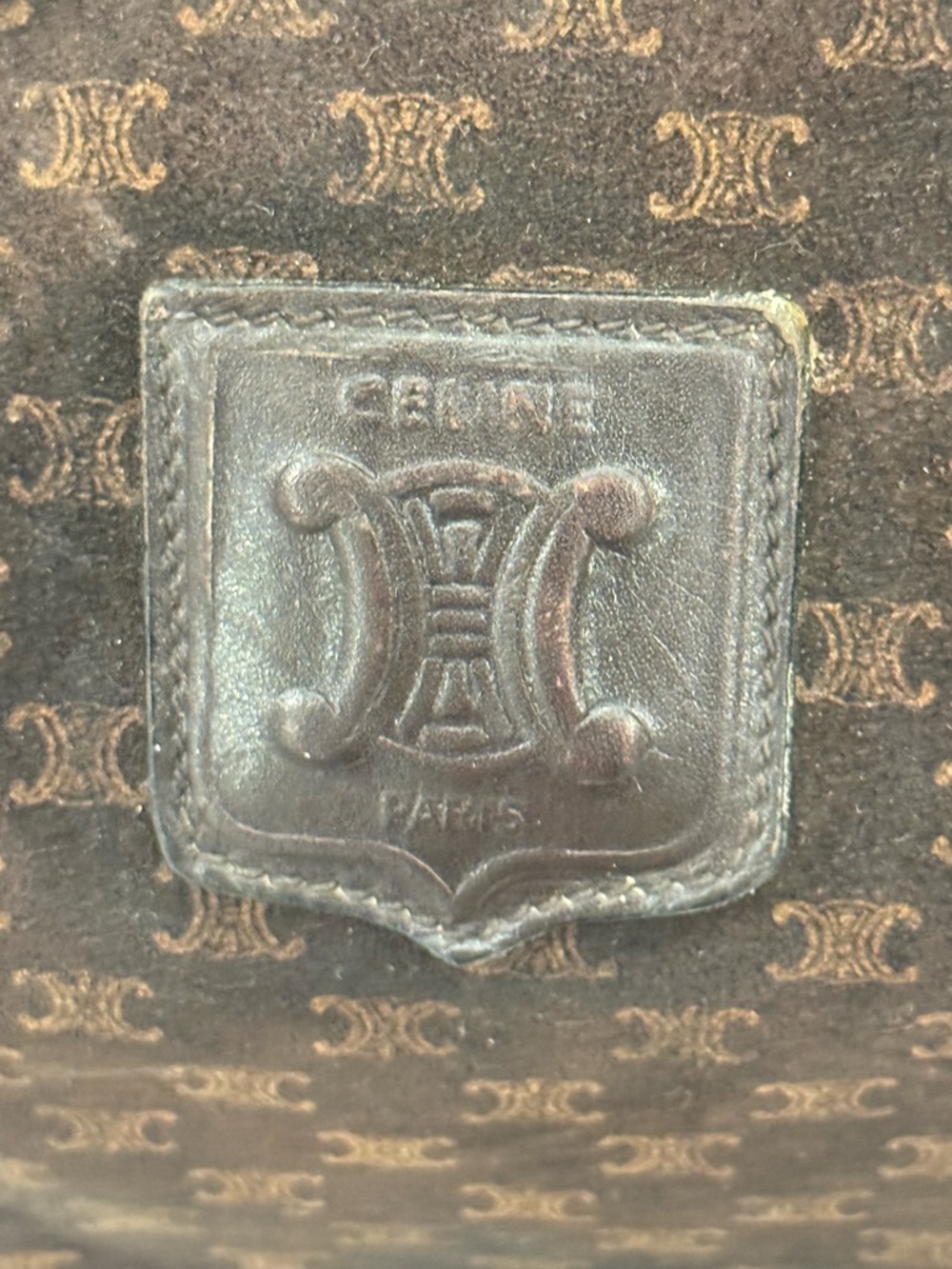 Céline Celine Brown Macadam Suede Boston Bag - Picture 8 of 15